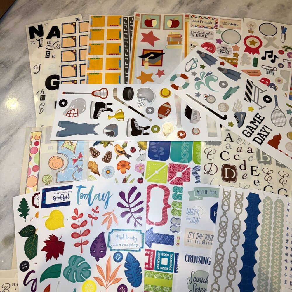 Creative Memories Lot of 50 Mixed New & Partial Sheets of Scrapbooking Stickers - Picture 7 of 7